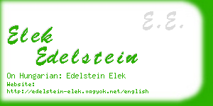 elek edelstein business card